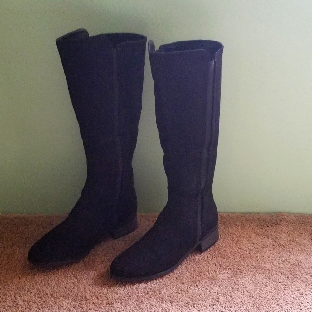 Route 66 Women's Suede Black Boots Size 9 New